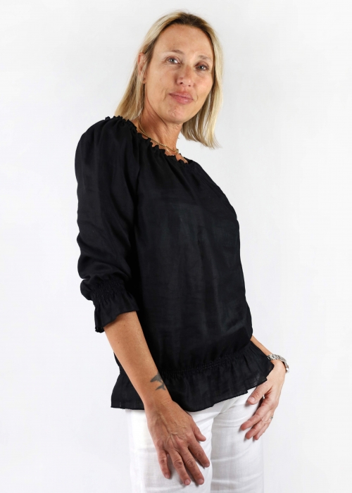 Camicia Carmen Lino Nero