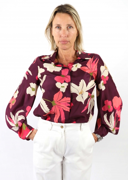 Camicia Diane in Seta Stampata Floreale