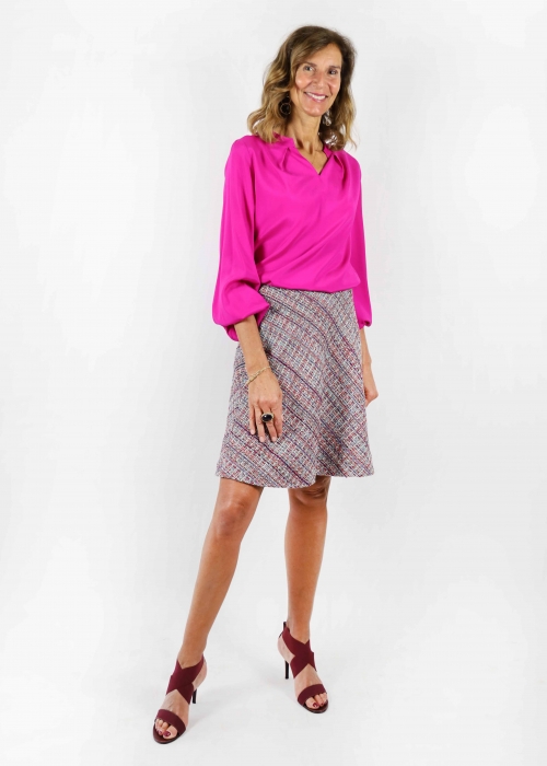 Bordeaux Tweed Skirt