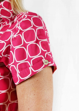 Pink Circles Wrap-around Dress