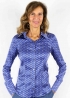 Camicia Classica Stampa Geometrica in Seta Blu