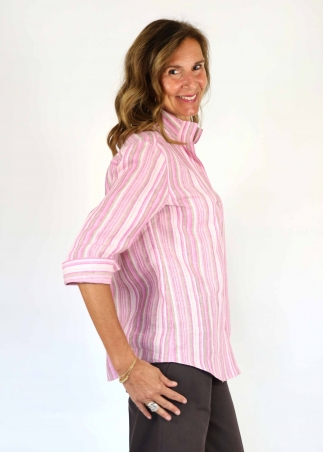 Camicia Capri in Lino Rosa