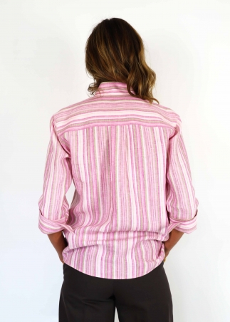 Pink Linen Capri Shirt