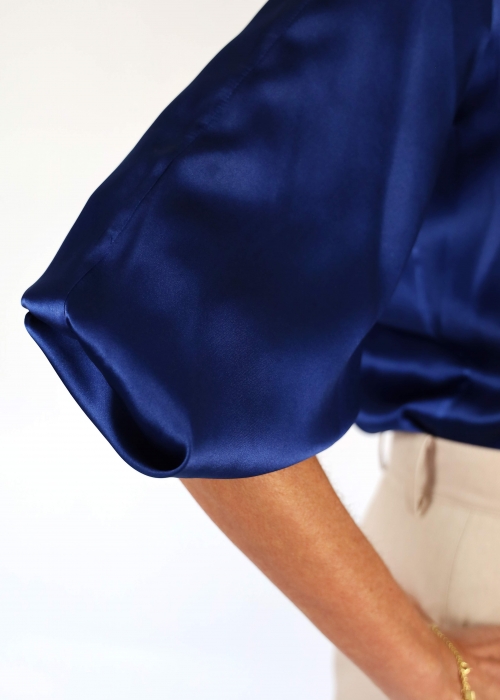 Blue Silk Diane Shirt