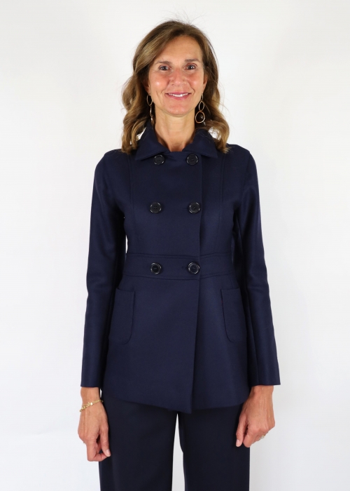 Giacca Michela in doppia flanella Navy