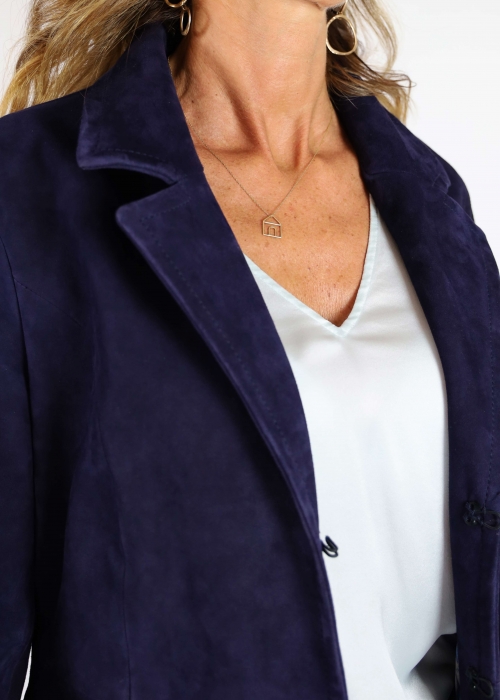 Blue Suede Duster Coat