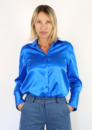 Turquoise Silk Angelica Shirt
