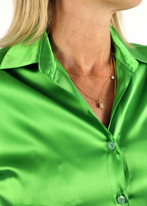 Camicia Angelica in Seta Verde prato