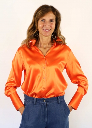 Camicia Angelica in Seta Arancione