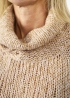 Mariaelena in pure cashmere moulinè turtleneck sweater with soft collar