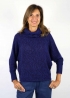 Blue Soft Neck Mariaelena Mouliné Sweater