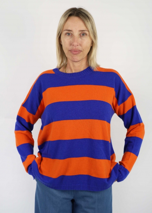 Maglione Righe Over Majolica+ Poppy