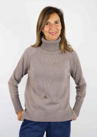 Brown-Grey cashmere Turtleneck