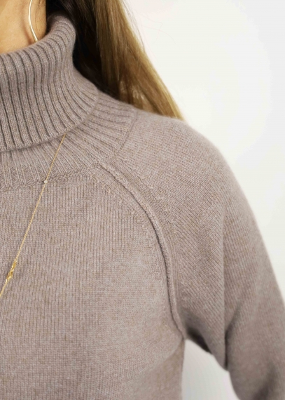Brown-Grey cashmere Turtleneck