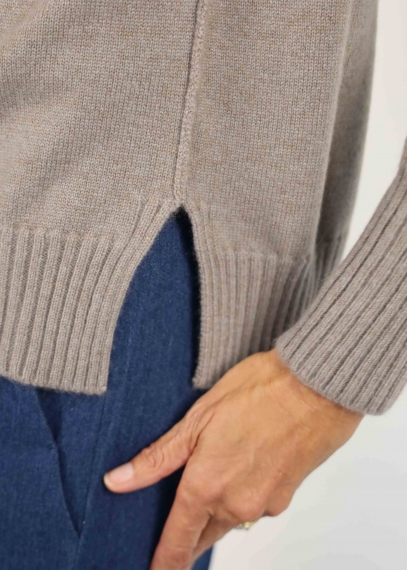 Brown-Grey cashmere Turtleneck