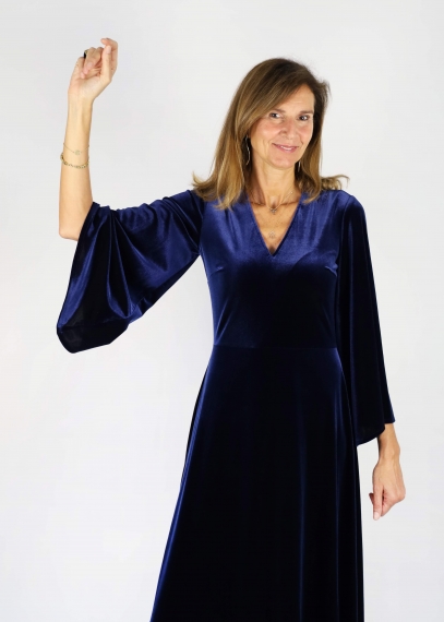 Vestito velluto blu hotsell