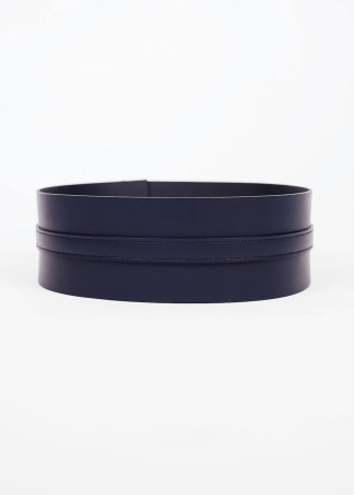 Cintura Vita Alta in Pelle Navy