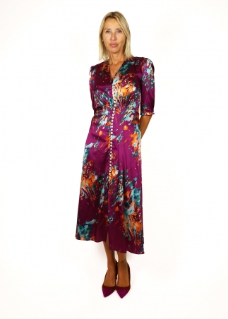 Plum and Orange Francesca Dress