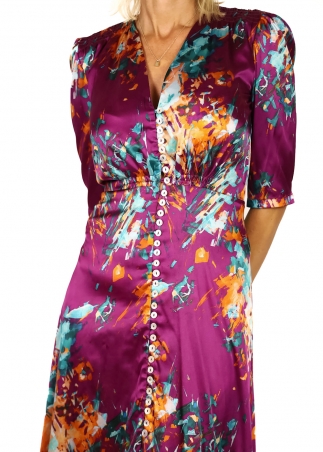 Plum and Orange Francesca Dress