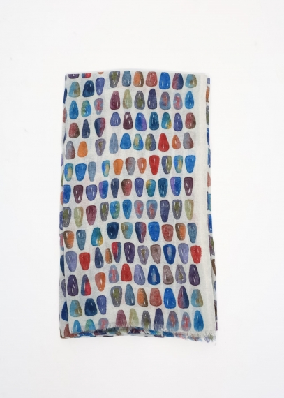 Colorful Nuggets cashmere stole