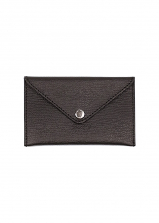 Small leather card holder with button