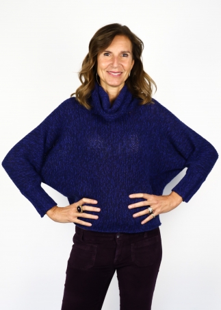 Golf Mariaelena in puro cashmere con collo alto morbido