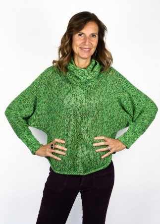 Golf Mariaelena in puro cashmere con collo alto morbido