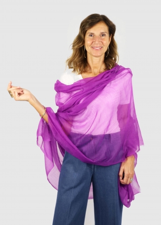 Stola in cashmere voile ultralight Ciclamino Scuro