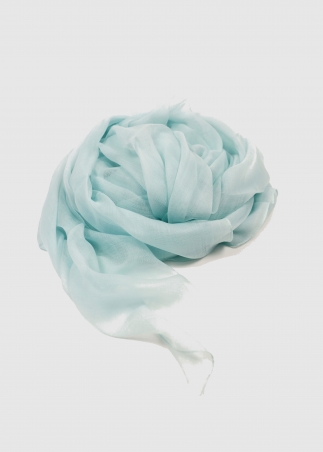 Stola in cashmere voile ultralight Azzurro Cielo