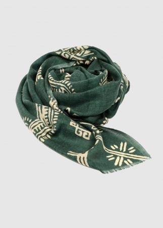 Stola in cashmere Verde e Panna