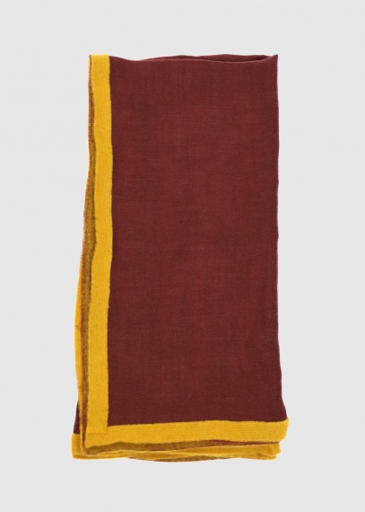 Stola in cashmere Bordeaux con Fettuccia Zafferano