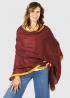 Stola in cashmere Bordeaux con Fettuccia Zafferano