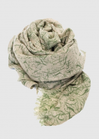 Stola in cashmere beige e verde