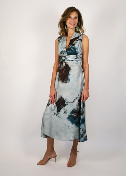 St. Barth midi dress with abstract print