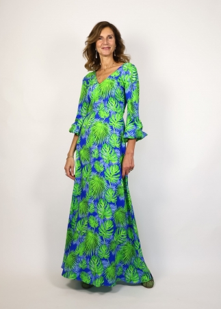Saint Tropez dress in tropical print viscose