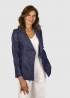 Double-breasted blue and white melange jacket