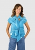 Camicia Paris stampa azzurra e bianca
