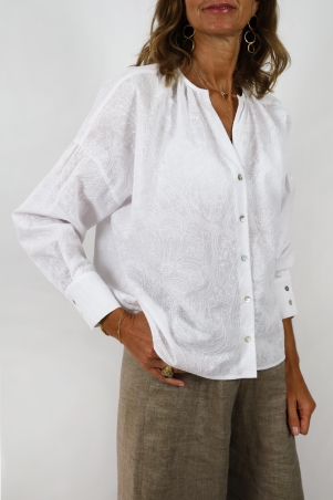 Camicia Laura ricamo sangallo paisley
