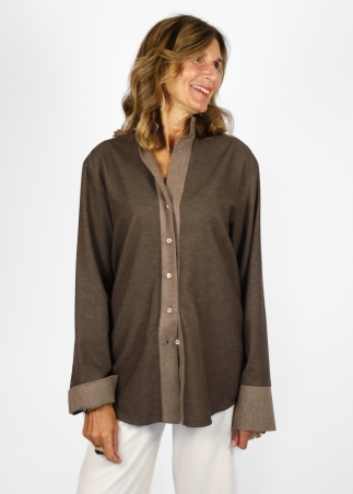Camicia Capri in flanella di puro cotone con dettagli a contrasto