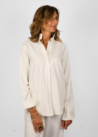 Capri shirt in pure cotton flannel with contrasting details