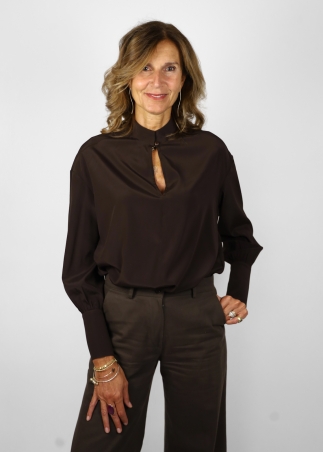 Tokyo shirt in pure silk crepe de chine