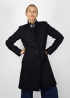 Cappotto marinaro in pura lana spigata blu nero