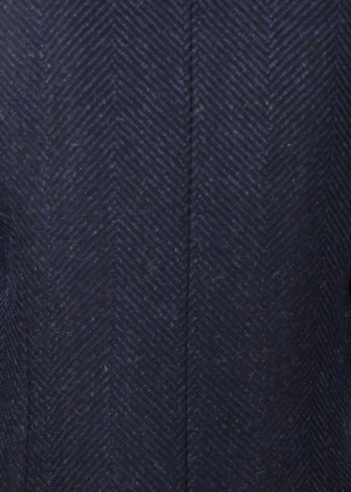 Cappotto marinaro in pura lana spigata blu nero