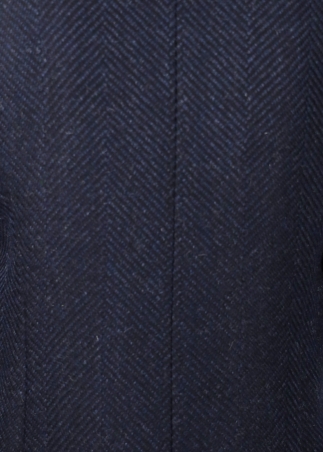 Cappotto marinaro in pura lana spigata blu nero