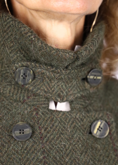 Ruth jacket in pure green check wool