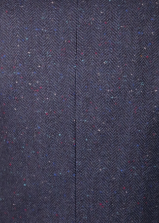 Giacca con fusciacca in pura lana spigata con puntinatura multicolor