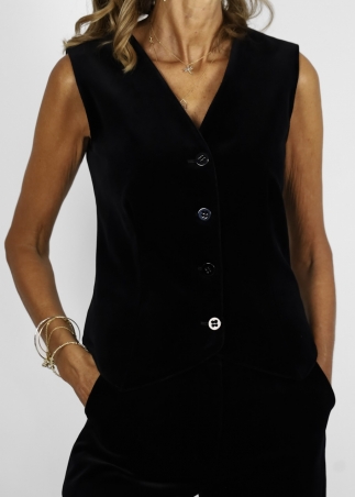 Gilet Daniela in velluto di puro cotone