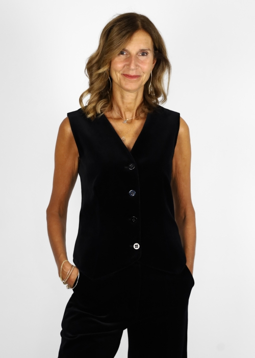Gilet Daniela in velluto di puro cotone