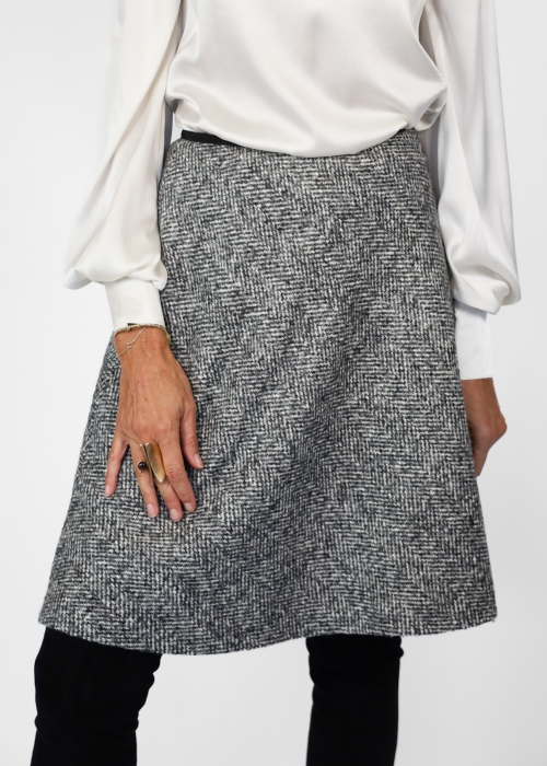 Black and white herringbone Skirt