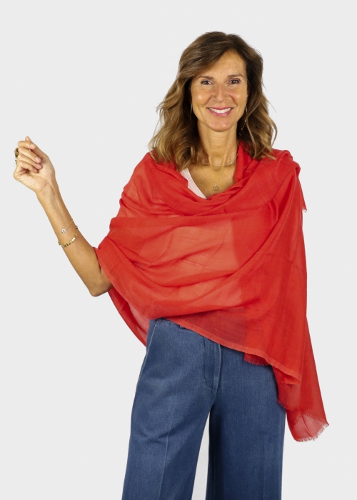 Stola in Cashmere leggero Rossa